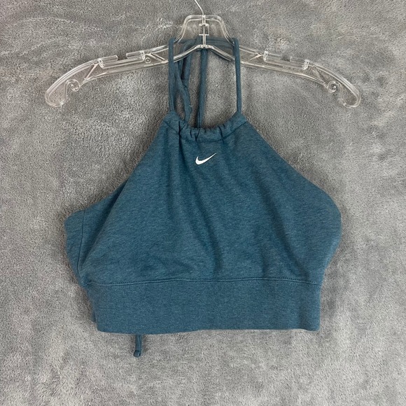 Nike Tops - Nike Sportswear Chill French Terry Cropped Halter Top Womens M Sporty Cotton
